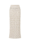 SWAYING 25 Fall/Winter Collection: Crochet-detail wrap-style silk-blend maxi dress SW-SW25AW3B01C1S2-BAI White